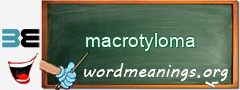 WordMeaning blackboard for macrotyloma